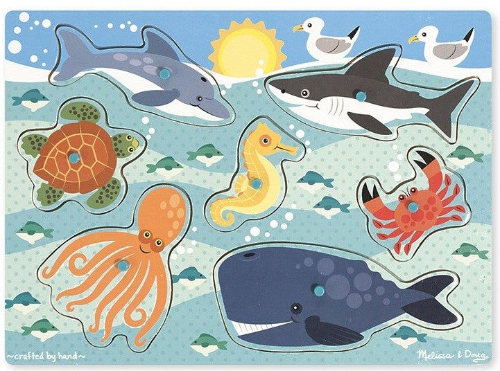 Sea Creatures 7pcs Peg Puzzle