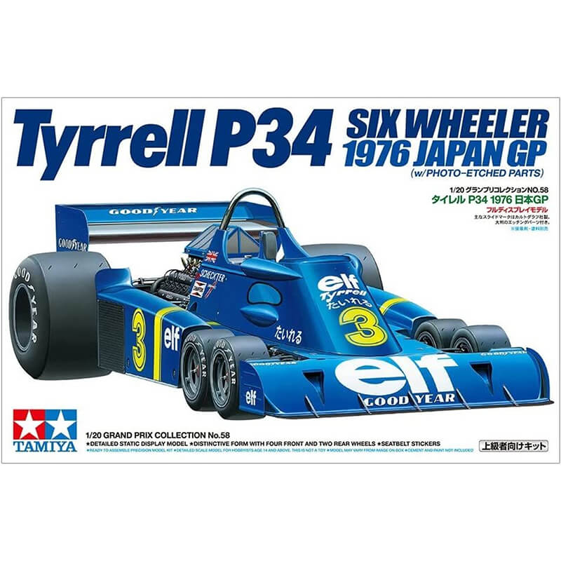 Tamiya 1/20 Tyrrell P34 Six Wheeler 1976 Japan GP w/Photo-etched Parts Kit