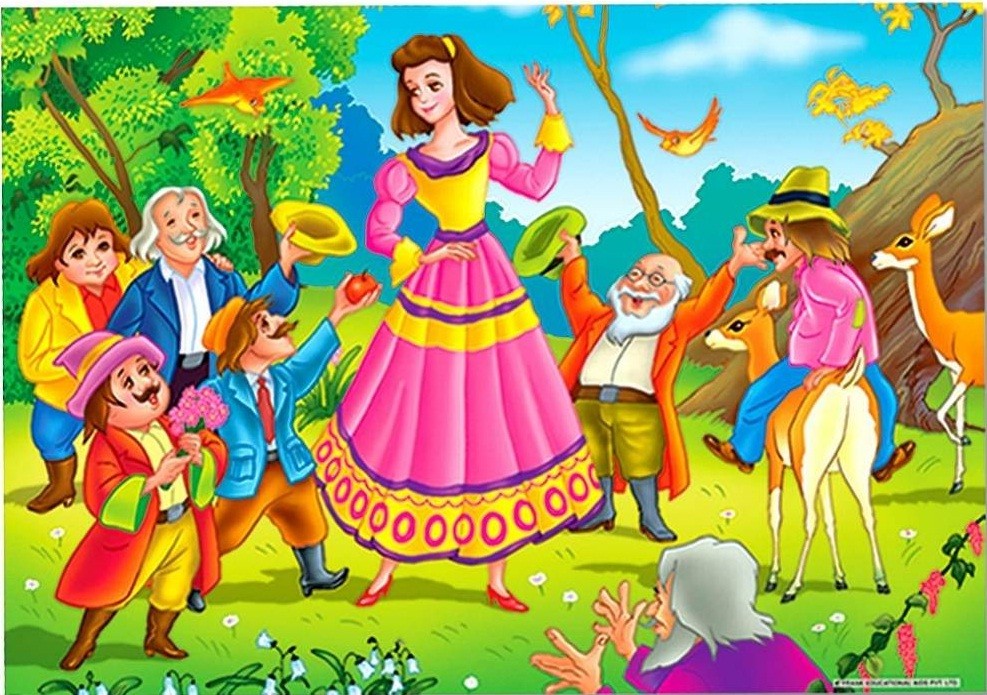 Snow White & The Seven Dwarfs 24 Pieces Puzzle (Story Inside)