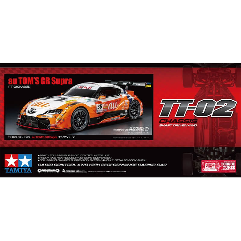 Tamiya 1/10 au TOM'S GR Supra (TT-02 Chassis) RC Kit