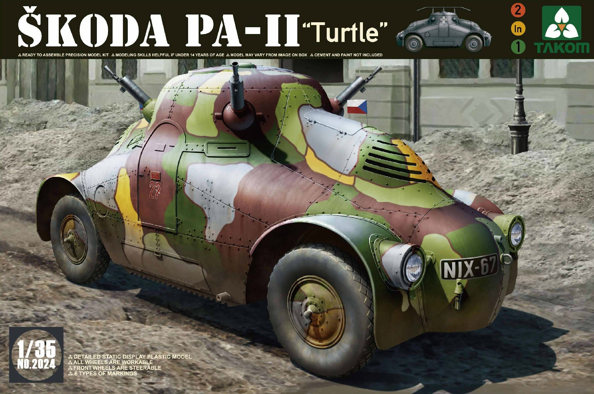 Takom 1/35 Skoda PA-II "Turtle" Kit TAK2024