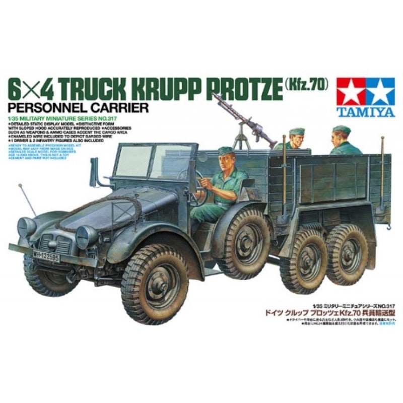 Tamiya 1/35 6×4 Truck Krupp Protze (Kfz.70) Personnel Carrier Kit