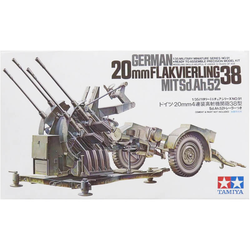 Tamiya 1/35 German 20mm Flakvierling 38 MITSd.Ah.52 Kit