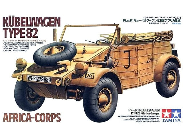 Tamiya 1/35 German Kubelwagen Type 82 Africa Corps Kit TA-35238
