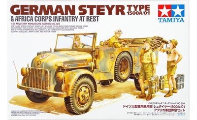 Tamiya 1/35 German Steyr Type 1500A/01 & Africa Corps Infantry at Rest Kit
