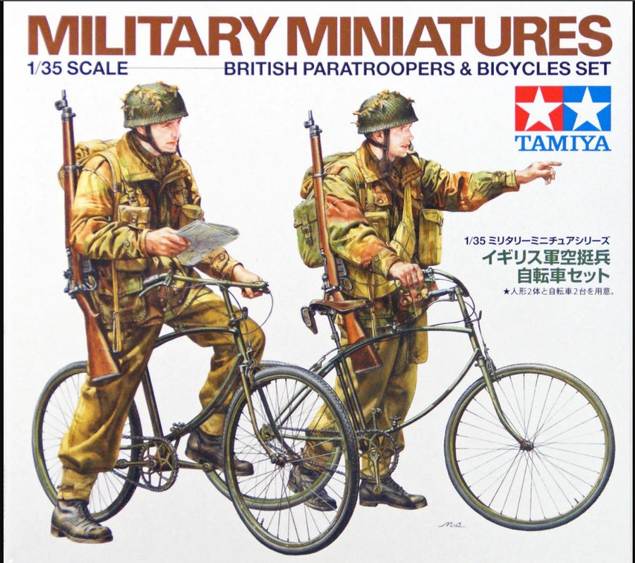 Tamiya 1/35 Military Miniatures British paratroopers & Bicycles Set Kit