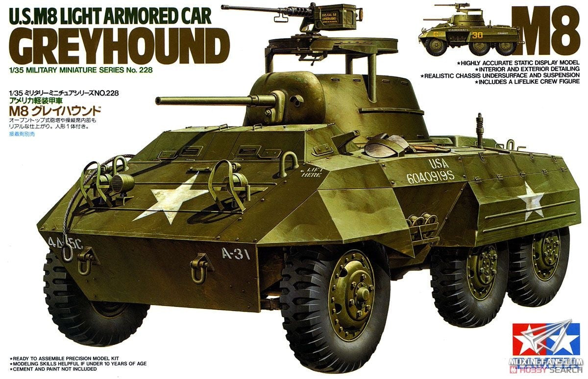 Tamiya 1/35 U.S.M8 Light Armored Car Greyhound Kit