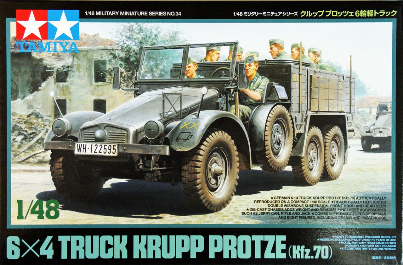Tamiya 1/48 German 6x4 Truck Krupp Protze (kfz.70) Kit TA-32534