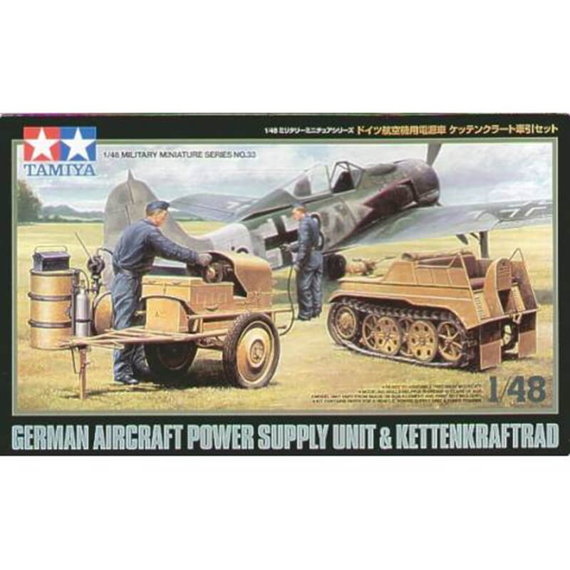 Tamiya 1/48 German Aircraft Power Supply Unit & Kettenkraftrad Kit