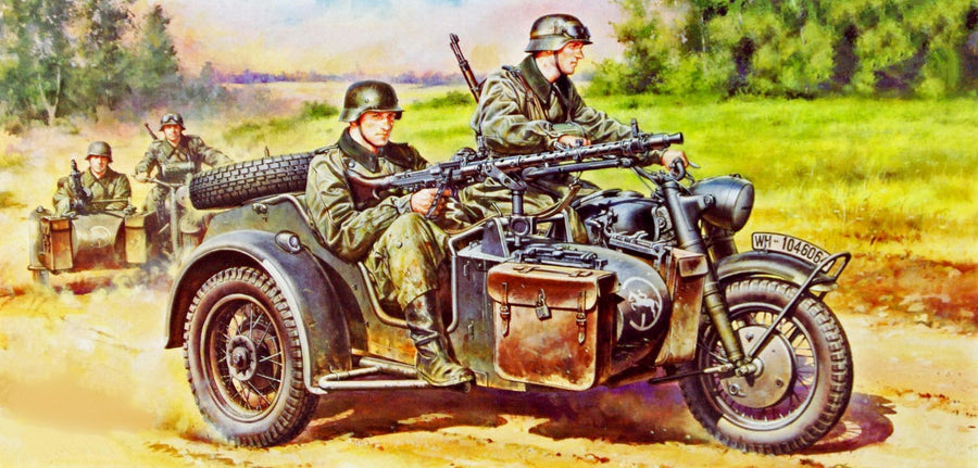 Tamiya 1/48 German Motorcycle & Sidecar Kit TA-32578