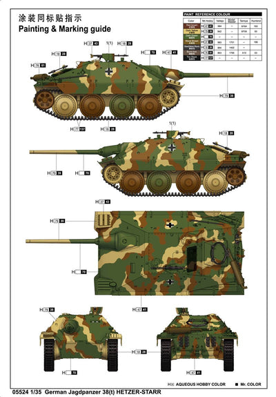 Trumpeter 1/35 German Jagdpanzer 38(t) HETZER STARR Kit