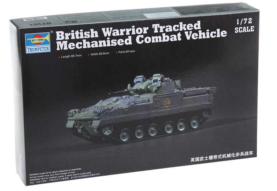 Trumpeter 1/72 British Warrior Tracked Mechanised Combat Vehicle Kit