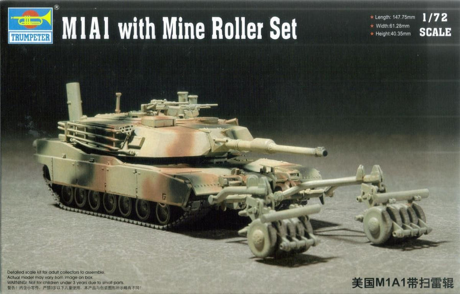Trumpeter 1/72 M1A1 with Mine Roller Set Kit