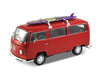 Welly 1/24 1972 Volkswagen Bus T2 with Surfing Board (Red) W22472-SB