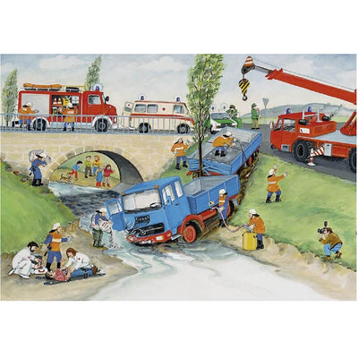 With the Fire Brigade by Wolfgang Metzger 2x24pcs Puzzle